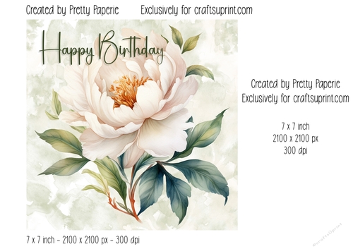Card Topper - Female Floral Birthday Card