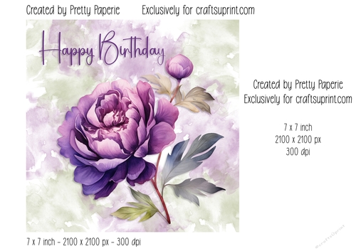 Card Topper - Female Floral Birthday Card