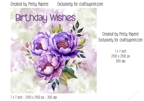 Card Topper - Female Floral Birthday Card