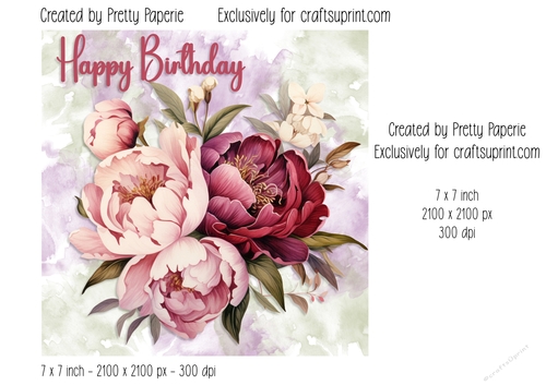 Card Topper - Female Floral Birthday Card