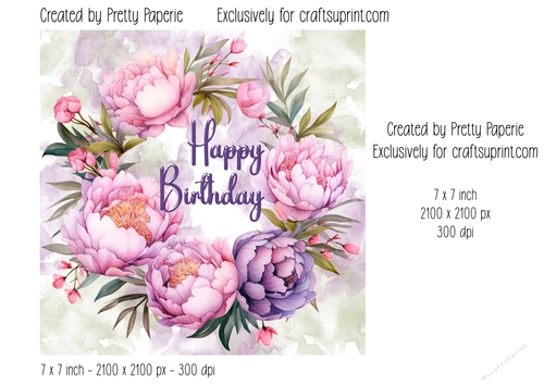 Card Topper - Female Floral Birthday Card