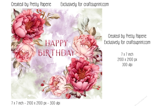 Card Topper - Female Floral Birthday Card