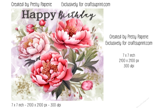 Card Topper - Female Floral Birthday Card