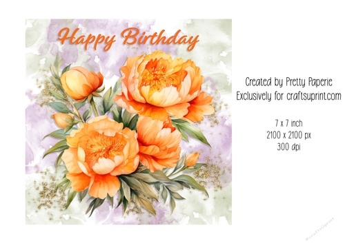 Card Topper - Female Floral Birthday Card
