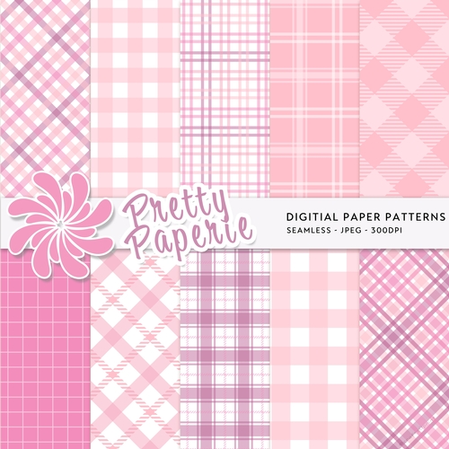 Digital Plaid Seamless Patterns - A4 - 210mm x 297mm