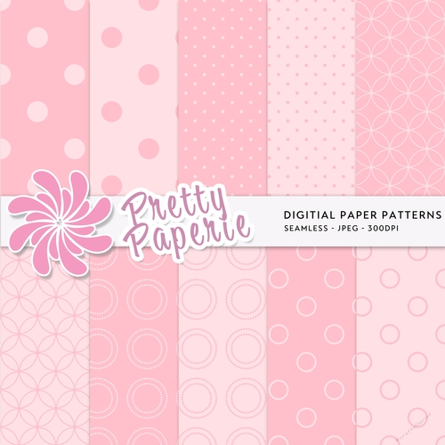 Digital Polka Dot Seamless Patterns - A4 - 210mm x 297mm