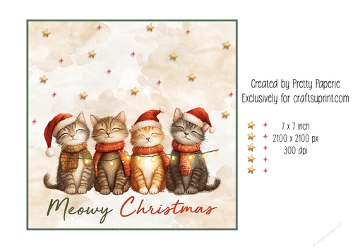 Card Topper - Meowy Christmas Card