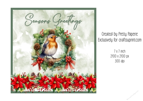 Card Topper - Christmas Robin Card