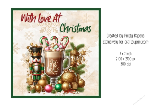 Card Topper - Christmas Hot Chocolate & Nutcracker Card