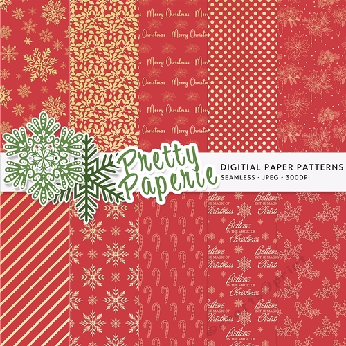 Christmas Seamless Patterns - A4 - 210mm x 297mm