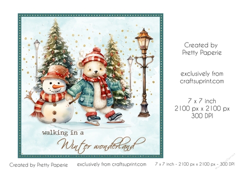 Card Topper - Christmas Card - Walking in a Winter Wonderland