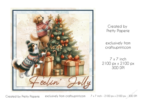 Card Topper - Christmas Card - Feelin Jolly
