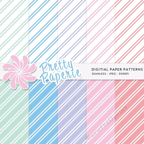 Stripe Seamless Patterns - A4 - 210mm x 297mm