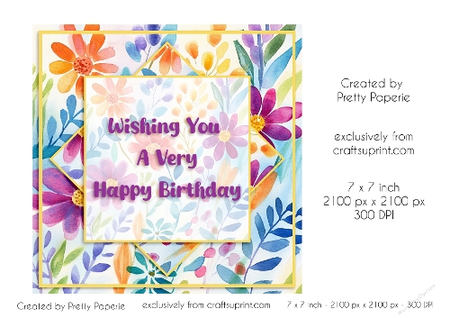 Card Topper - Female Floral Birthday Card