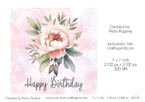 Card Topper - Female Floral Birthday Card