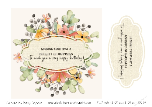 Card Topper - Female Floral Birthday Card