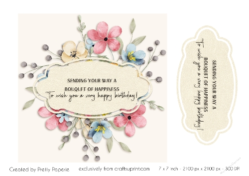 Card Topper - Female Floral Birthday Card