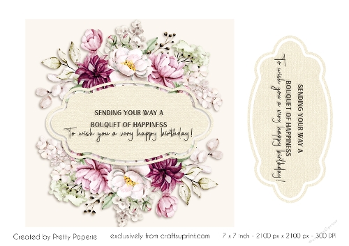 Card Topper - Female Floral Birthday Card