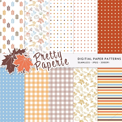 Autumn Seamless Patterns - 12inch x 12inch