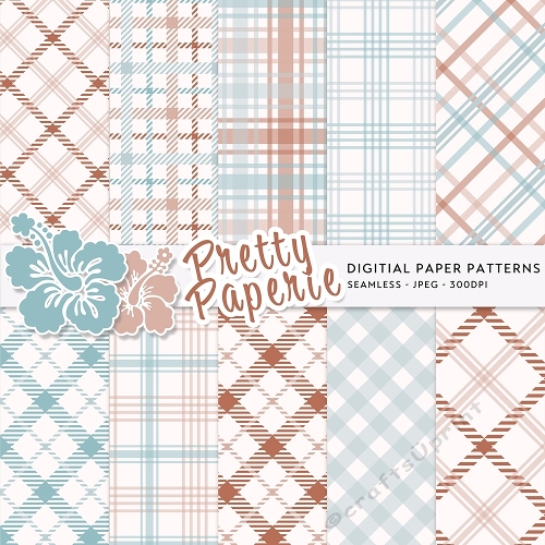 Digital Plaid Seamless Patterns - A4 - 210mm x 297mm