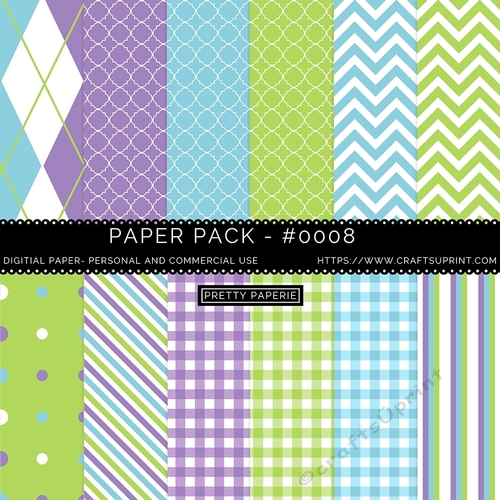 Paper Pack 008 Digital Paper/Backgrounds  - Blue, Green & Purple  - A4 - 210mm x 297mm