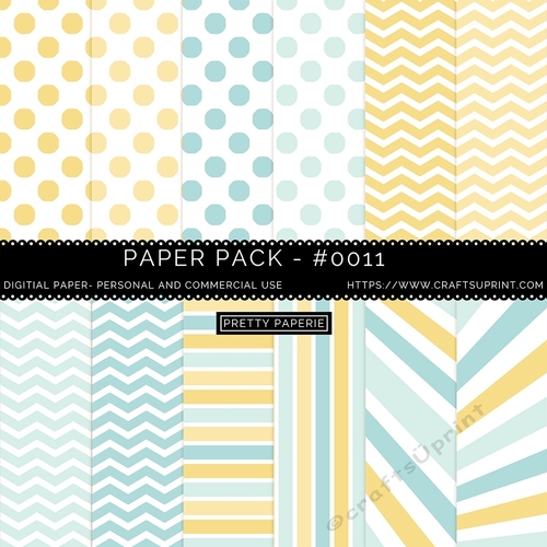 Paper Pack 011 Digital Paper/Backgrounds - Blue & Yellow  - A4 - 210mm x 297mm