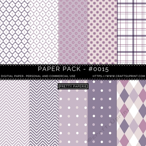 Paper Pack 015 Digital Paper/Backgrounds - Mauve & Purple  - A4 - 210mm x 297mm