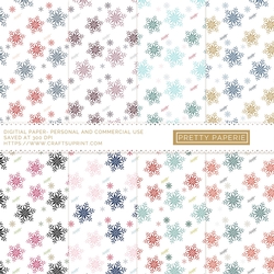 Christmas 009 - Christmas Digital Paper Set - snowflake, snowflakes, seamless paper pack - A4 - 210mm x 297mm