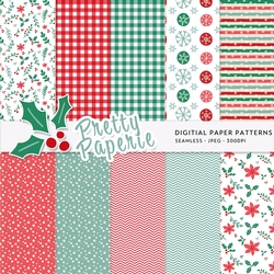 Christmas 012 - Christmas Digital Paper Set - seamless paper pack - A4 - 210mm x 297mm