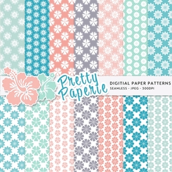 Digital Floral Seamless Patterns - A4 - 210mm x 297mm
