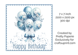 Card Topper - Ladies Floral Balloon Birthday Card