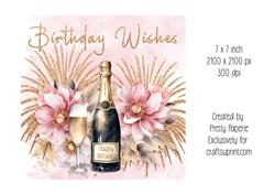 Card Topper - Female Floral Birthday Card