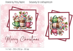 Card Topper - Hot Chocolate Christmas Card
