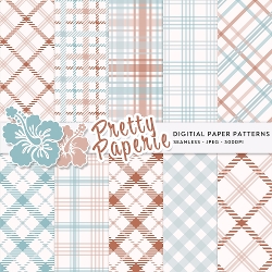 Digital Plaid Seamless Patterns - 12inch x 12inch
