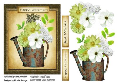 Rusty Water Can of Flowers