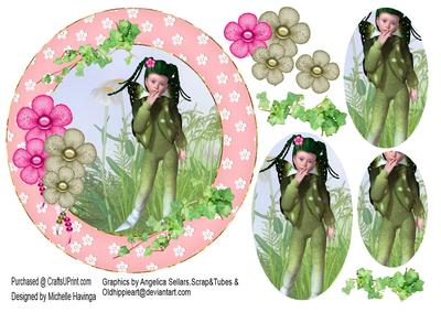 Meadow Fairy in Pink Frame
