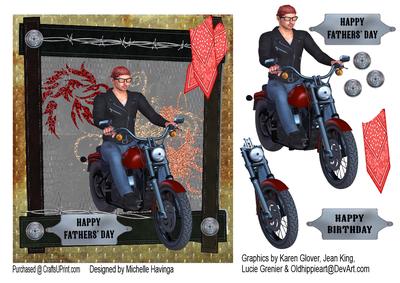 Biker in Frame & Bandana