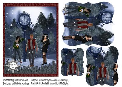 Christmas Teen Scene Pyramage Topper
