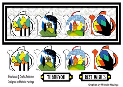 Clarice Teapots Dl Card Topper