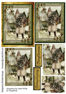 Vintage Santa Pyramage Sheet