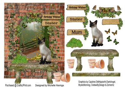 Siamese Cat in Garden