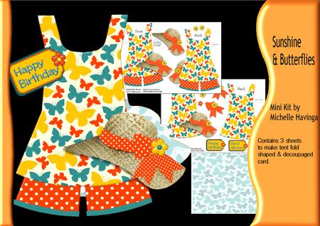 Butterflies~ Summer Outfit-shaped Card Mini Kit