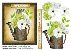 Rusty Water Can of Flowers