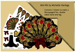 Elegant Steampunk & Rose Detailed Fan Card Kit