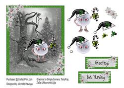Cute Character Xmas Decoupage Topper