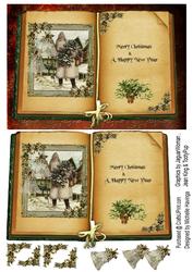 Vintage Santa Open-book Card Topper