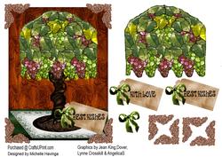 Grape & Vines Tiffany Style Lamp~ Decoupage Topper