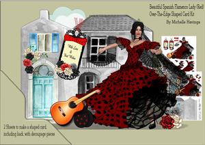 Beautiful Spanish Lady(red) Ote Shaped Card Mini Kit
