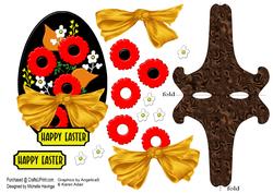 Clarice Poppy Easter Card & Double-sided Stand