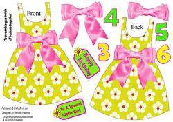 Floral Dress-shaped Card - Pink/yellow